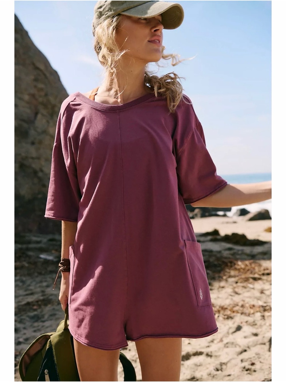 Free People Movement Size XS Hot Shot Tee Romper in Clove GUC